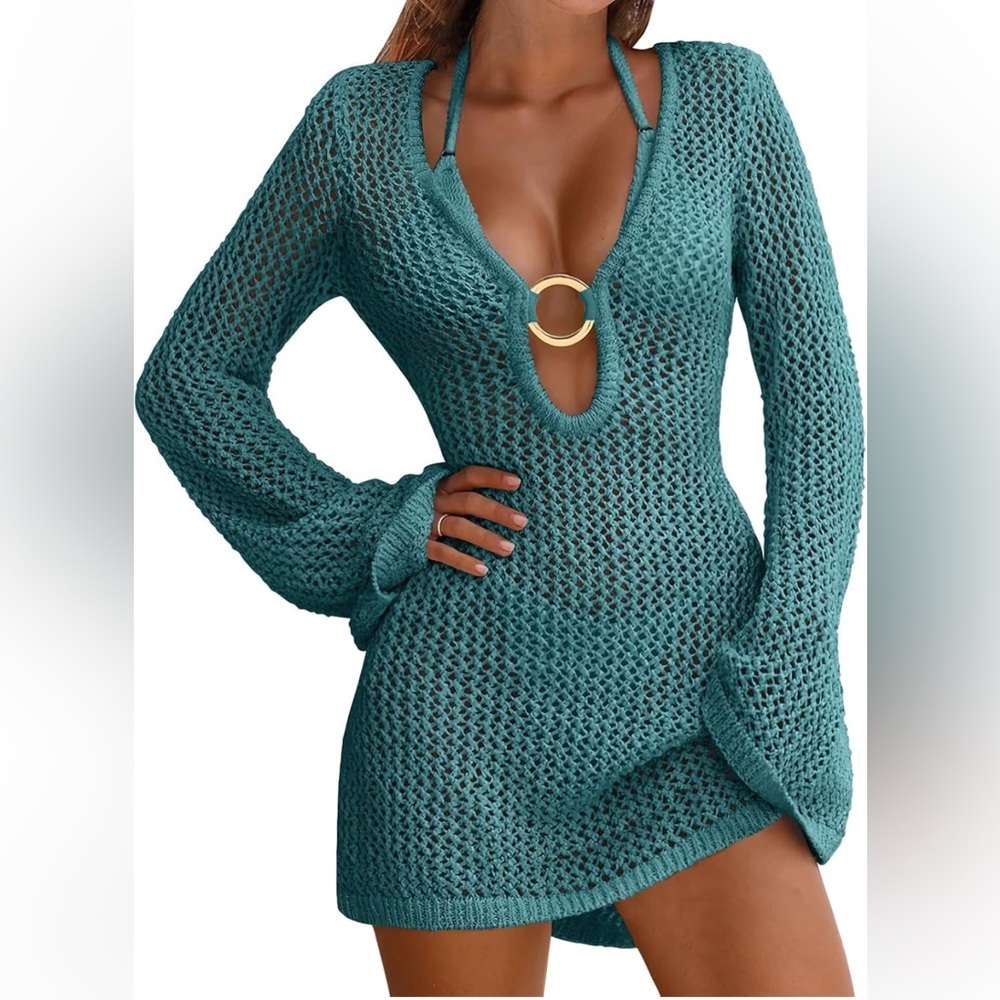 Blue Crotchet Coverup 🌴